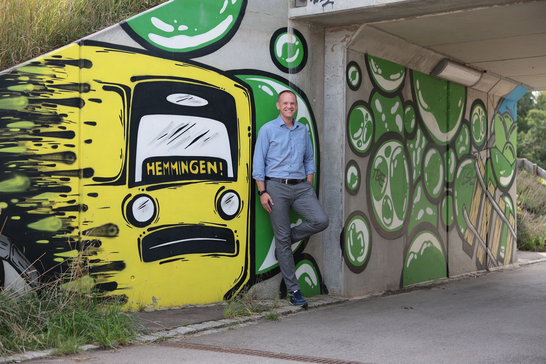 Thomas Schäfer an der Unterführung